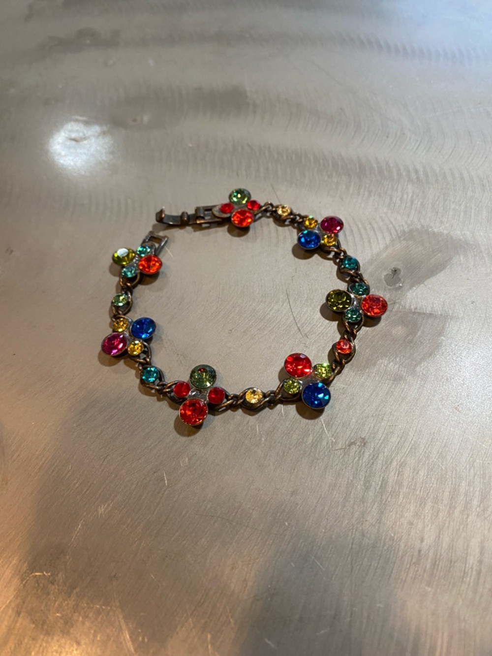 Multicolor Crystal Floral rhinestone  vintage Bracelet - Women Jewelry